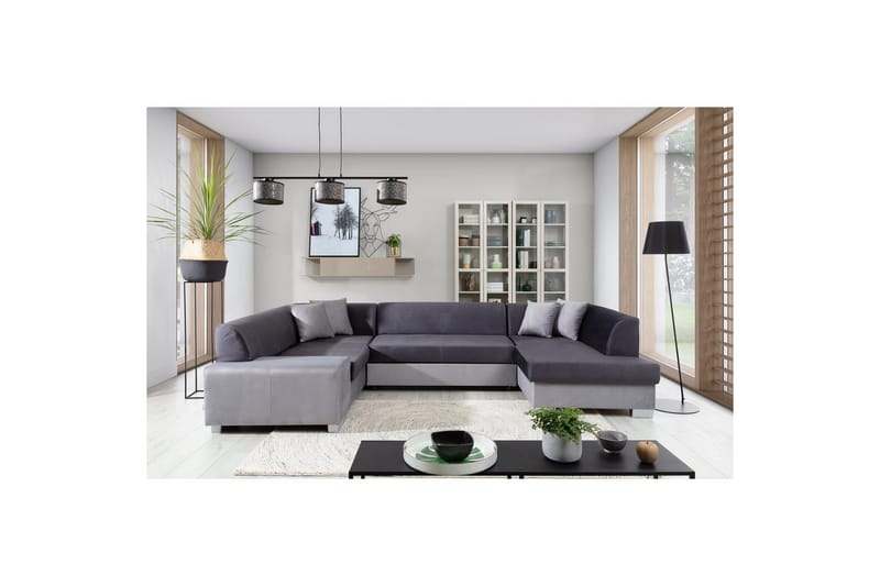 Hörnsoffa Eltap Havana 322x204x72 cm - Monolith 97, Monolith 84, Mörkgrå, Ljusgrå, Höger - Möbler - Soffa - Bäddsoffa