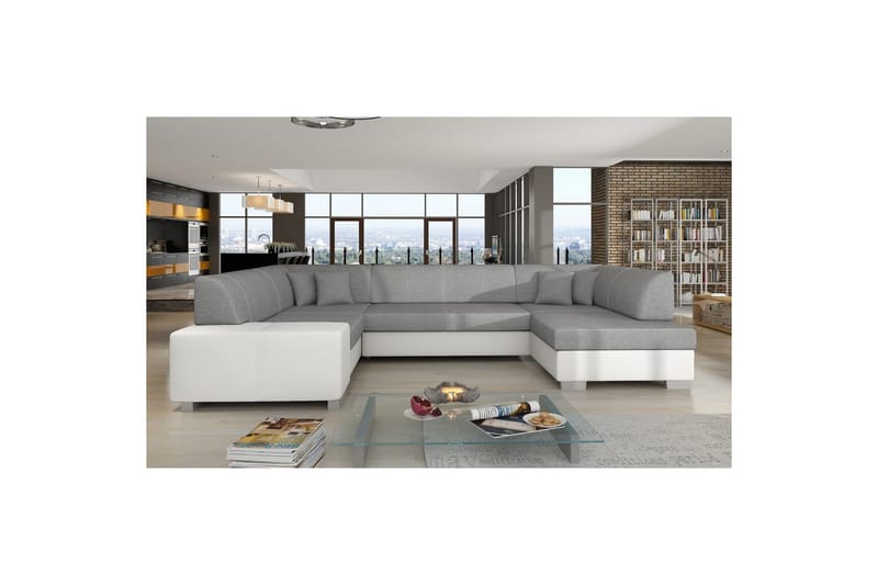 Hörnsoffa Eltap Havana 322x204x72 cm - Sawana 21, Soft 17, Grå, Vit, Höger - Möbler - Soffa - Bäddsoffa