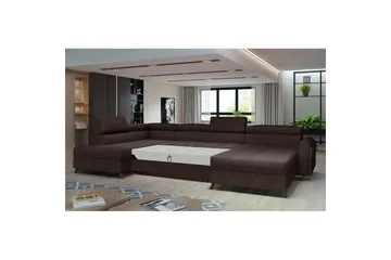 Hörnsoffa Eltap Josette 360x200x92 cm - Dora 28, Mörkbrun, Vänster - Möbler - Soffa - Bäddsoffa