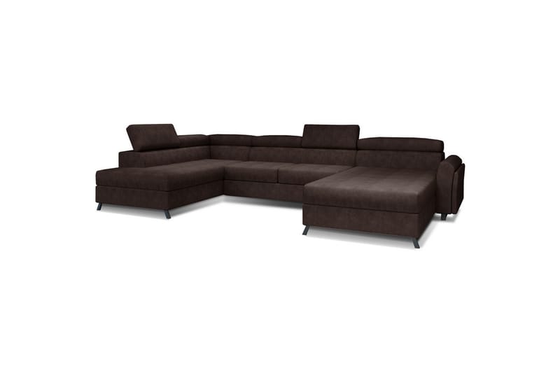 Hörnsoffa Eltap Josette 360x200x92 cm - Dora 28, Mörkbrun, Vänster - Möbler - Soffa - Bäddsoffa
