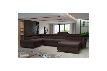 Hörnsoffa Eltap Josette 360x200x92 cm - Dora 28, Mörkbrun, Vänster - Möbler - Soffa - Bäddsoffa