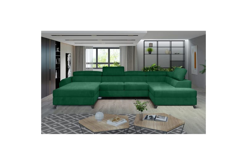 Hörnsoffa Eltap Josette 360x200x92 cm - Kronos 19, Mörkgrön, Höger - Möbler - Soffa - Bäddsoffa