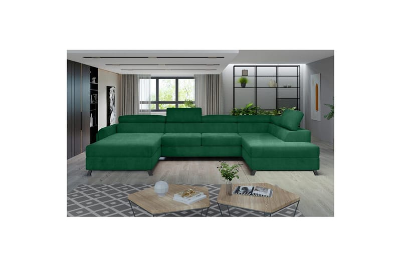 Hörnsoffa Eltap Josette 360x200x92 cm - Kronos 19, Mörkgrön, Höger - Möbler - Soffa - Bäddsoffa