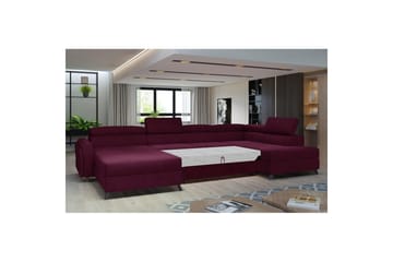 Hörnsoffa Eltap Josette 360x200x92 cm - Mat Velvet 68, Röd, Höger - Möbler - Soffa - Bäddsoffa