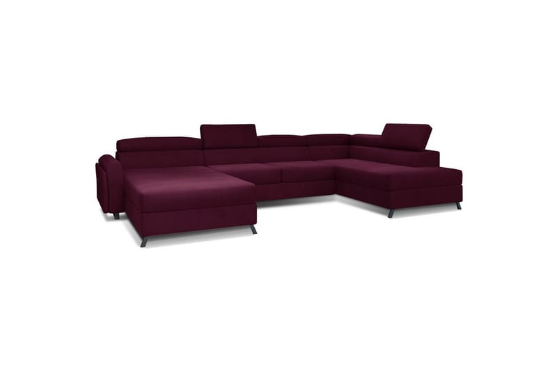 Hörnsoffa Eltap Josette 360x200x92 cm, Mat Velvet 68, Röd, Höger
