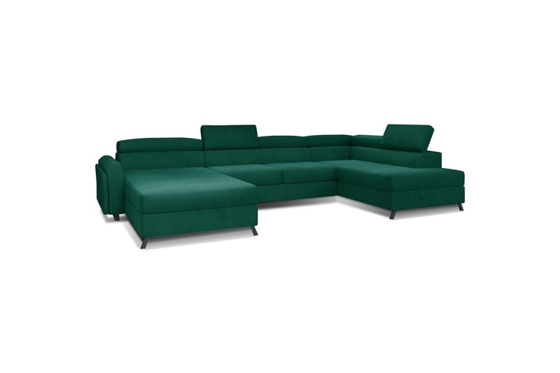 Hörnsoffa Eltap Josette 360x200x92 cm, Monolit 37, Grön, Höger