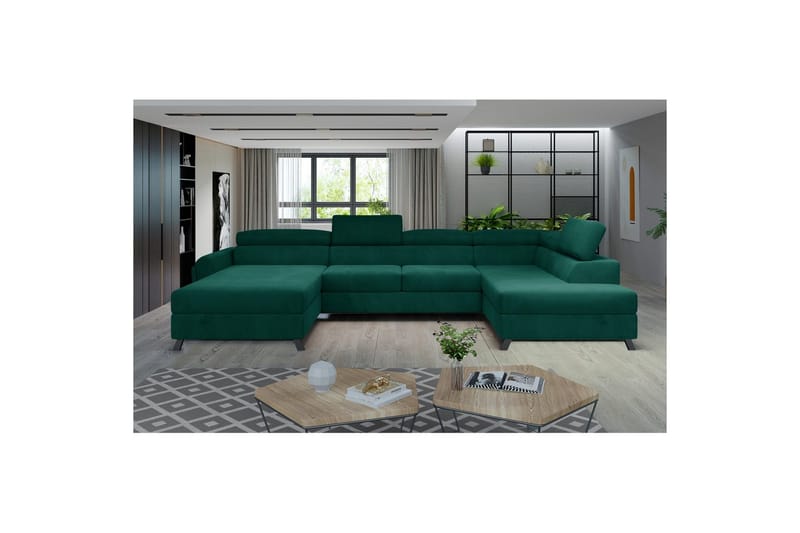 Hörnsoffa Eltap Josette 360x200x92 cm - Monolit 37, Grön, Höger - Möbler - Soffa - Bäddsoffa