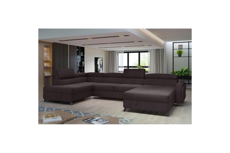 Hörnsoffa Eltap Josette 360x200x92 cm - Monolith 29, Mörk Brun, Vänster - Möbler - Soffa - Bäddsoffa