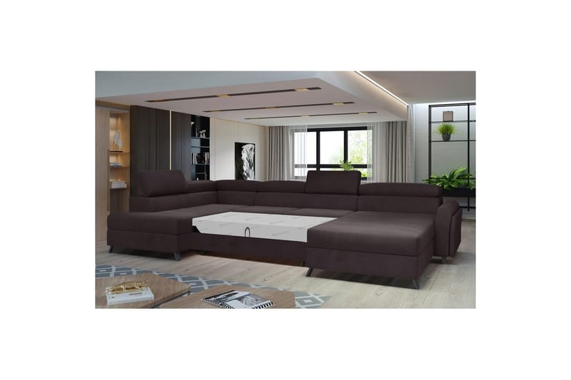 Hörnsoffa Eltap Josette 360x200x92 cm - Monolith 29, Mörk Brun, Vänster - Möbler - Soffa - Bäddsoffa