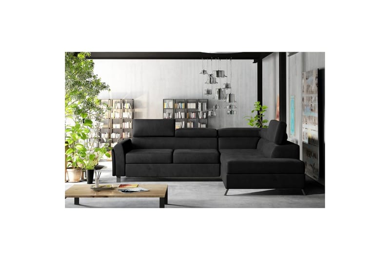 Hörnsoffa Eltap Kairos 265x200x92 cm, Mat Velvet 99, Blå, Höger