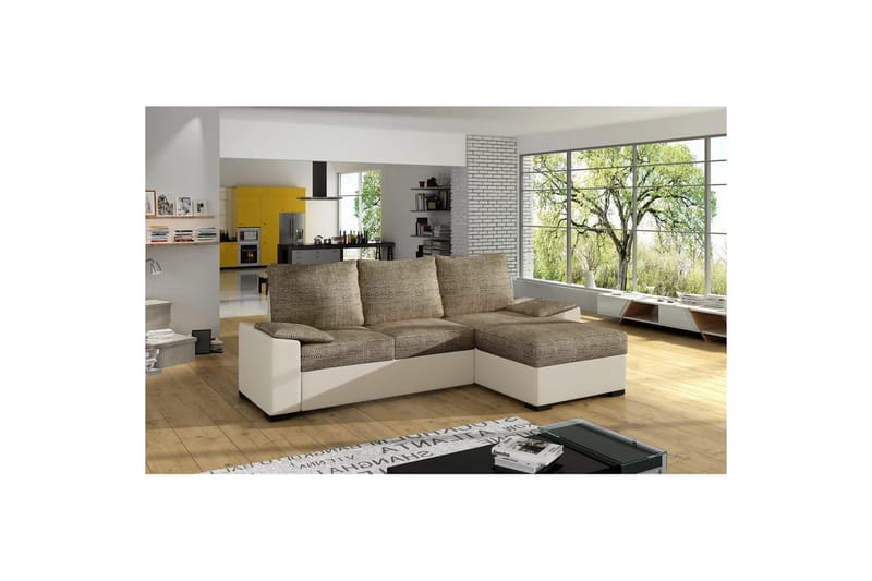 Hörnsoffa Eltap Letto 245x160x90 cm, Berlin 03, Soft 33, Beige