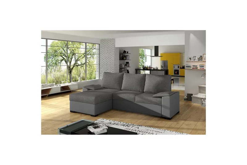 Hörnsoffa Eltap Letto 245x160x90 cm - Sawana 05, Soft 29, Grå - Möbler - Soffa - Bäddsoffa