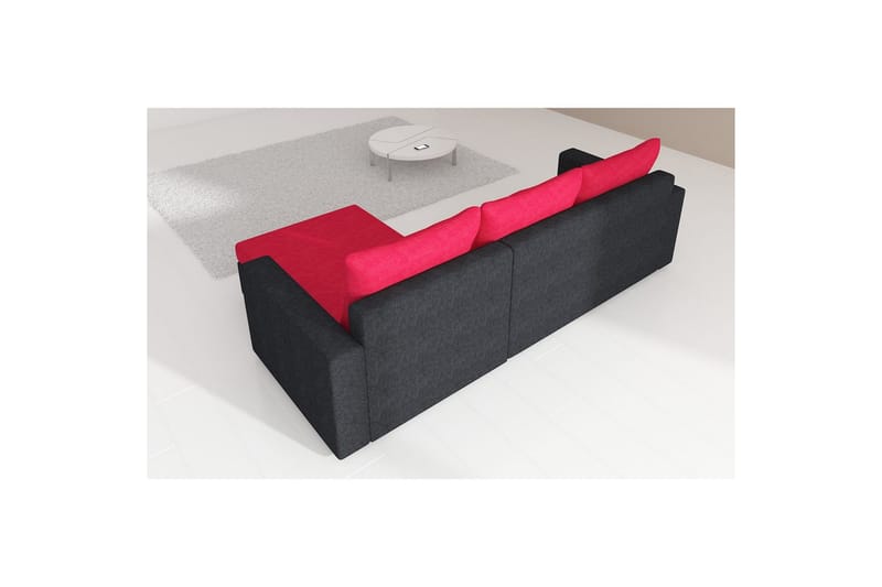 Hörnsoffa Eltap Livio 237x150x72 cm - Alova 10, Alova 04, Grå, Svart - Möbler - Soffa - Bäddsoffa