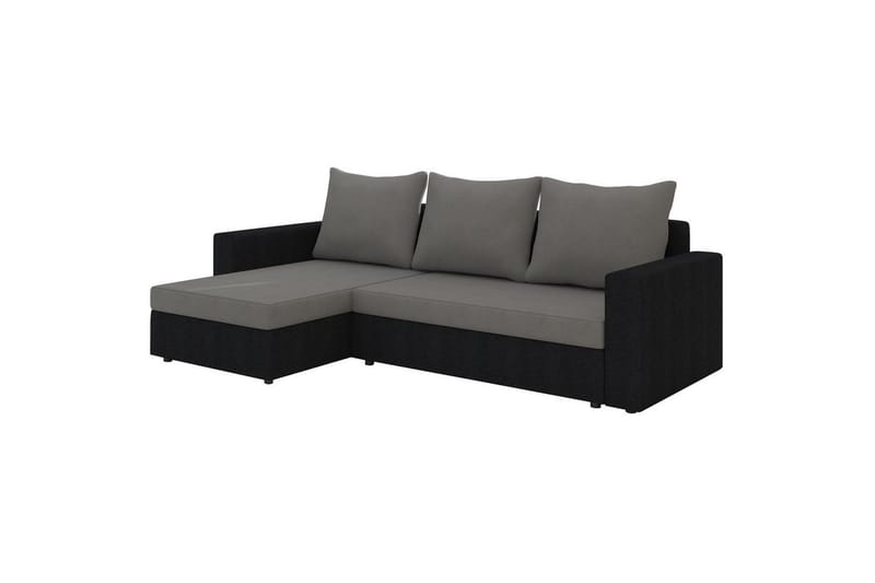 Hörnsoffa Eltap Livio 237x150x72 cm, Alova 10, Alova 04, Grå, Svart