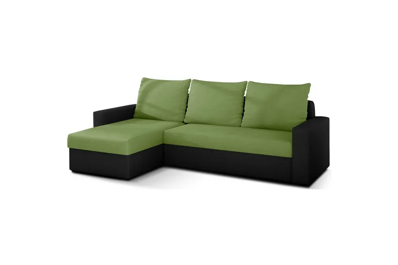 Hörnsoffa Eltap Livio 237x150x72 cm - Alova 42, Alova, Grön, Svart - Möbler - Soffa - Bäddsoffa