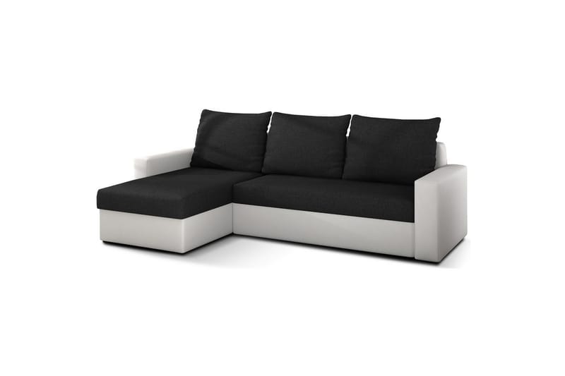 Hörnsoffa Eltap Livio 237x150x72 cm - Sawana 14, Soft 17, Svart, Vit - Möbler - Soffa - Bäddsoffa
