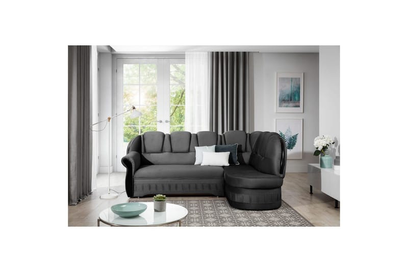 Hörnsoffa Eltap Lord 243x180x112 cm, Nube 6, Mörkgrå, Höger