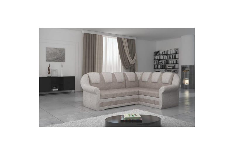 Hörnsoffa Eltap Lord II 243x195x112 cm - Dora 22, Dora 21, Brun, Beige, Höger - Möbler - Soffa - Bäddsoffa