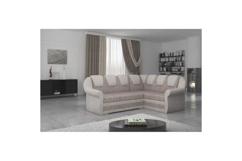 Hörnsoffa Eltap Lord II 243x195x112 cm - Dora 22, Dora 21, Brun, Beige, Höger - Möbler - Soffa - Bäddsoffa