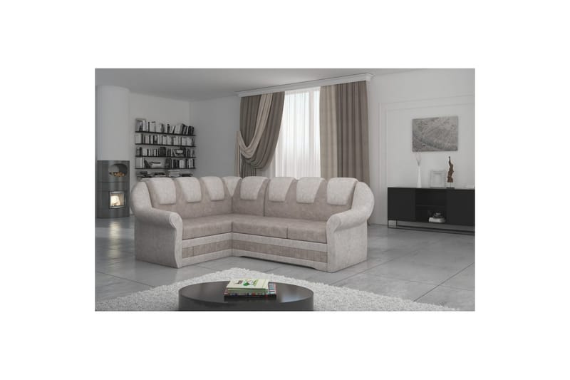Hörnsoffa Eltap Lord II 243x195x112 cm - Dora 22, Dora 21, Brun, Beige, Vänster - Möbler - Soffa - Bäddsoffa