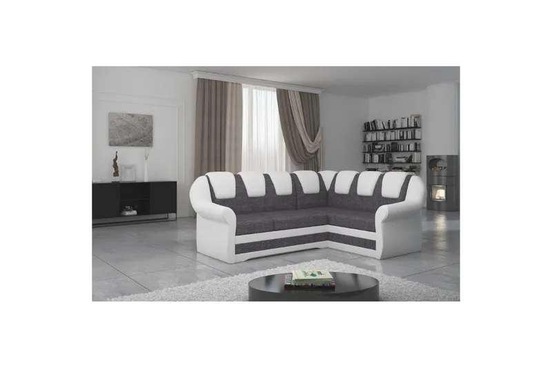 Hörnsoffa Eltap Lord II 243x195x112 cm, Sawana 05, Soft 17, Grå, Vit, Höger