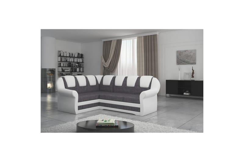 Hörnsoffa Eltap Lord II 243x195x112 cm - Sawana 05, Soft 17, Grå, Vit, Vänster - Möbler - Soffa - Bäddsoffa