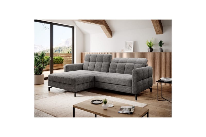 Hörnsoffa Eltap Lorelle 225x160x105 cm - Berlin 01, Grå, Vänster - Möbler - Soffa - Bäddsoffa