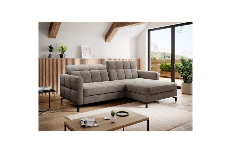 Hörnsoffa Eltap Lorelle 225x160x105 cm - Berlin 03, Beige, Höger - Möbler - Soffa - Bäddsoffa