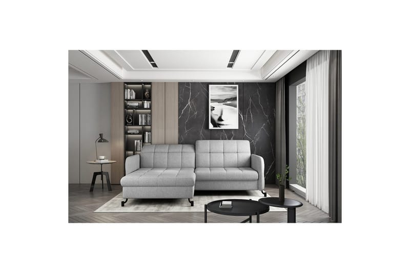 Hörnsoffa Eltap Lorelle 225x160x105 cm - Grande 81, Grå, Vänster - Möbler - Soffa - Bäddsoffa