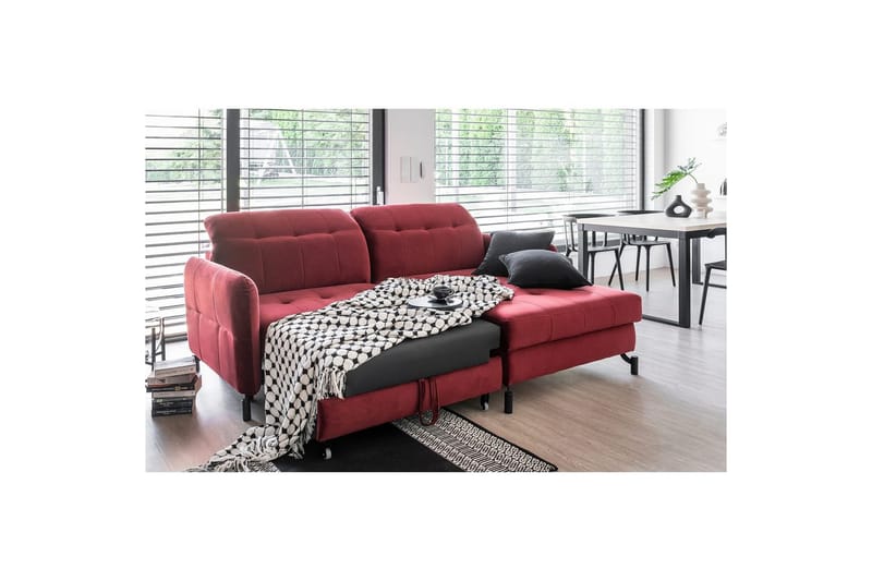Hörnsoffa Eltap Lorelle 225x160x105 cm - Kronos 07, Svart, Höger - Möbler - Soffa - Bäddsoffa