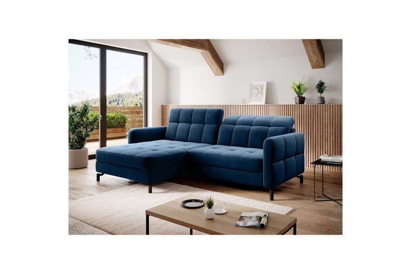 Hörnsoffa Eltap Lorelle 225x160x105 cm - Kronos 09, Mörkblå, Vänster - Möbler - Soffa - Bäddsoffa