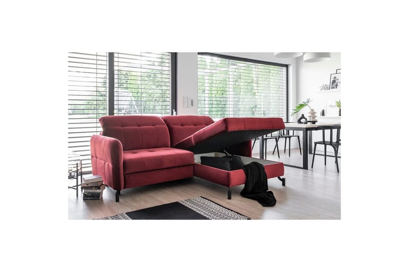 Hörnsoffa Eltap Lorelle 225x160x105 cm - Monolit 37, Grön, Höger - Möbler - Soffa - Bäddsoffa
