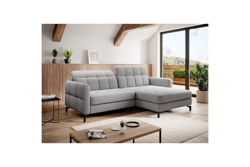 Hörnsoffa Eltap Lorelle 225x160x105 cm - Omega 02, Grå, Höger - Möbler - Soffa - Bäddsoffa