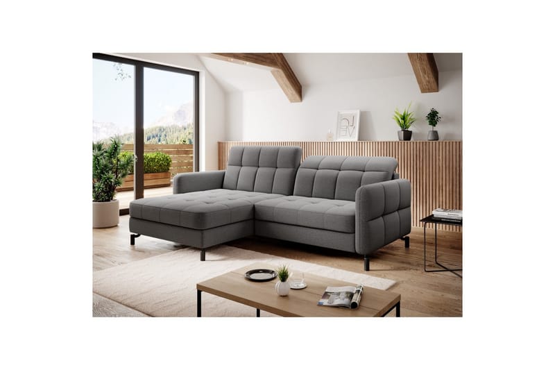Hörnsoffa Eltap Lorelle 225x160x105 cm - Omega 13, Mörkgrå, Vänster - Möbler - Soffa - Bäddsoffa