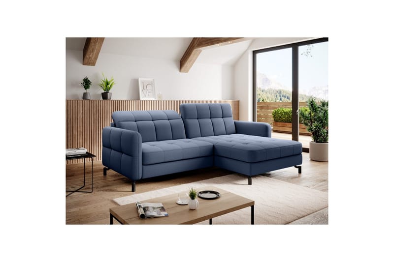 Hörnsoffa Eltap Lorelle 225x160x105 cm - Omega 86, Blå, Höger - Möbler - Soffa - Bäddsoffa