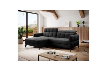 Hörnsoffa Eltap Lorelle 225x160x105 cm - Sawana 14, Svart, Vänster - Möbler - Soffa - Bäddsoffa