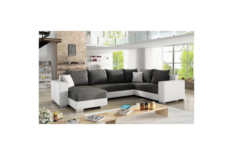 Hörnsoffa Eltap Marco 312x210x92 cm - Sawana 05, Soft 17, Grå, Vit, Vänster - Möbler - Soffa - Bäddsoffa