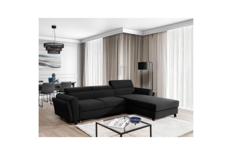 Hörnsoffa Eltap Mariall 288x200x92 cm - Inari 96, Mörkgrå, Höger - Möbler - Soffa - Bäddsoffa