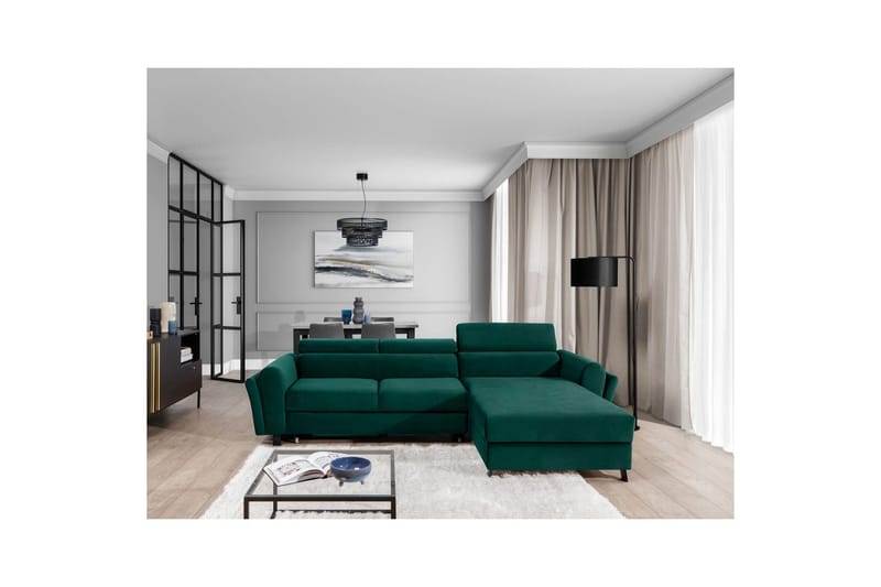 Hörnsoffa Eltap Mariall 288x200x92 cm - Monolith 37, Grön, Höger - Möbler - Soffa - Bäddsoffa