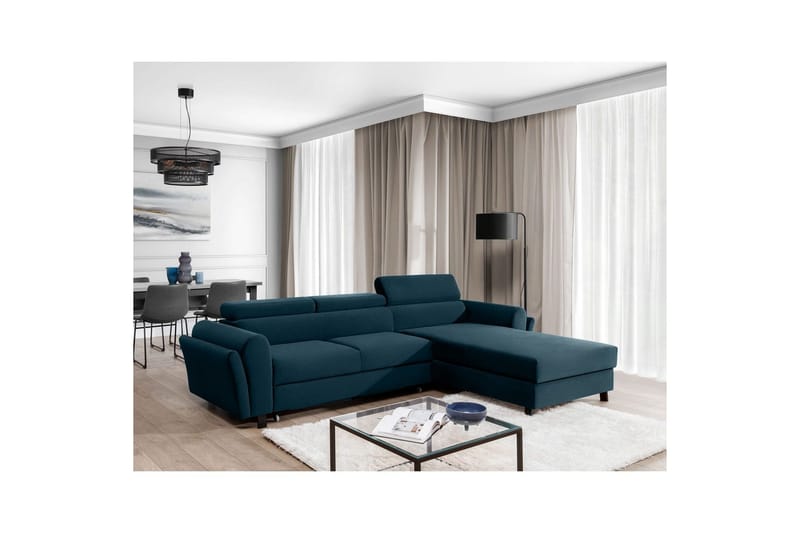 Hörnsoffa Eltap Mariall 288x200x92 cm - Monolith 77, Blå, Höger - Möbler - Soffa - Bäddsoffa