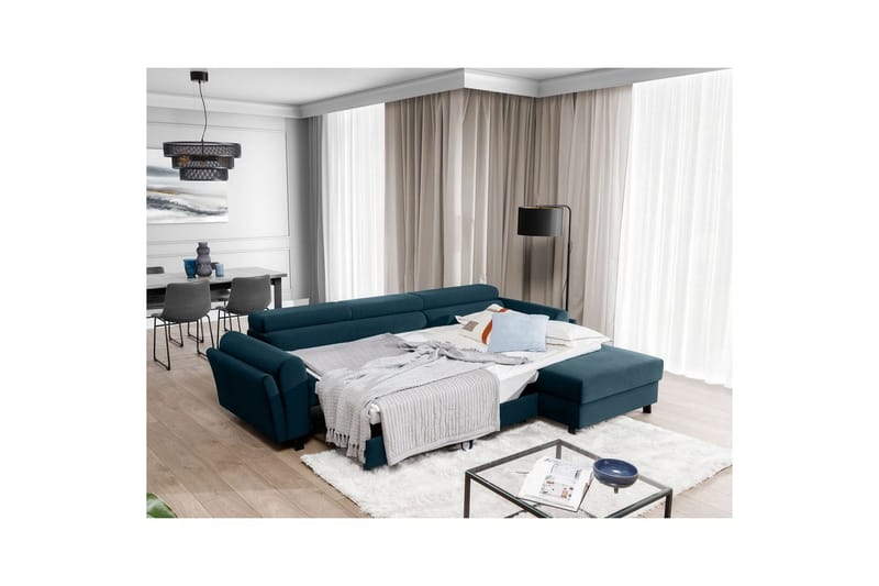 Hörnsoffa Eltap Mariall 288x200x92 cm - Monolith 77, Blå, Höger - Möbler - Soffa - Bäddsoffa