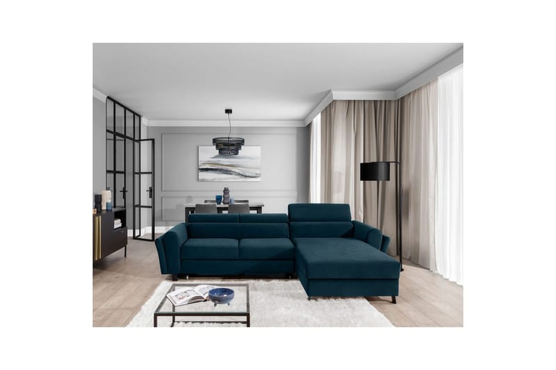 Hörnsoffa Eltap Mariall 288x200x92 cm - Monolith 77, Blå, Höger - Möbler - Soffa - Bäddsoffa