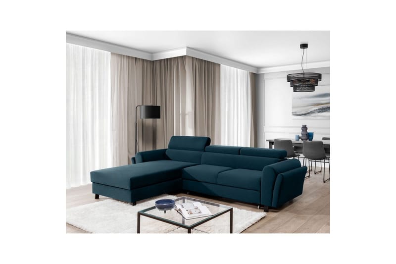Hörnsoffa Eltap Mariall 288x200x92 cm - Monolith 77, Blå, Vänster - Möbler - Soffa - Bäddsoffa