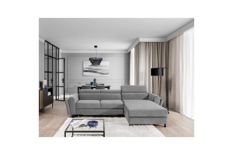 Hörnsoffa Eltap Mariall 288x200x92 cm - Monolith 84, Ljusgrå, Höger - Möbler - Soffa - Bäddsoffa