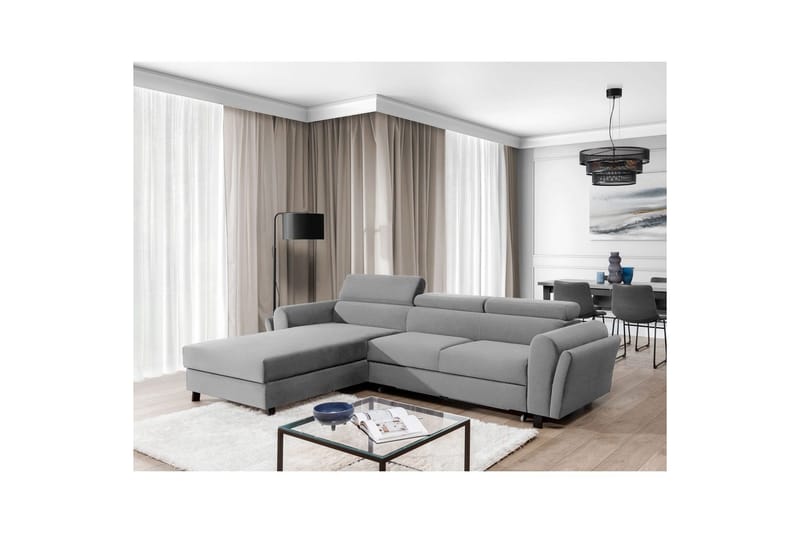 Hörnsoffa Eltap Mariall 288x200x92 cm - Monolith 84, Ljusgrå, Vänster - Möbler - Soffa - Bäddsoffa