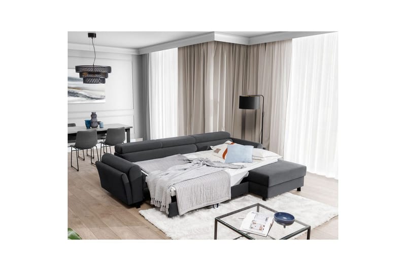 Hörnsoffa Eltap Mariall 288x200x92 cm - Monolith 97, Mörkgrå, Höger - Möbler - Soffa - Bäddsoffa