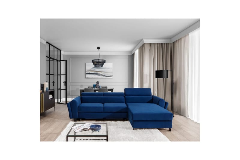 Hörnsoffa Eltap Mariall 288x200x92 cm - Riviera 81, Blå, Höger - Möbler - Soffa - Bäddsoffa