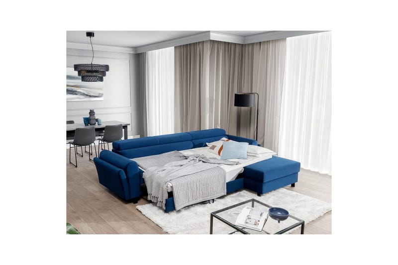 Hörnsoffa Eltap Mariall 288x200x92 cm - Riviera 81, Blå, Höger - Möbler - Soffa - Bäddsoffa