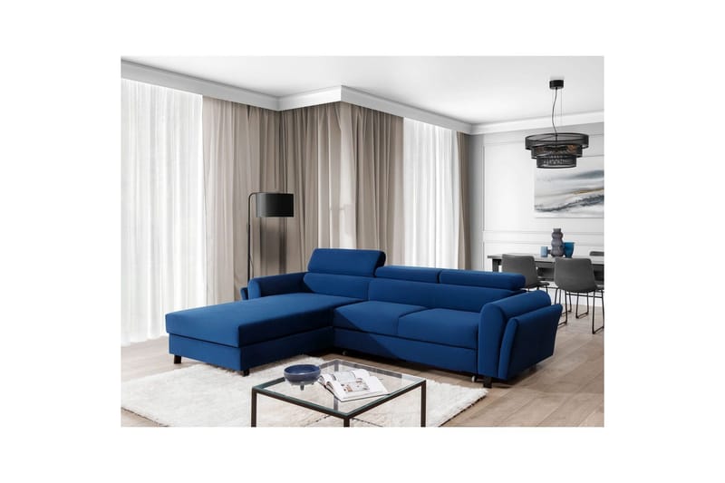 Hörnsoffa Eltap Mariall 288x200x92 cm - Riviera 81, Blå, Vänster - Möbler - Soffa - Bäddsoffa