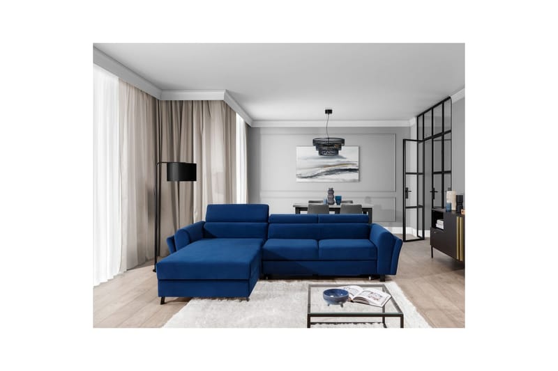 Hörnsoffa Eltap Mariall 288x200x92 cm - Riviera 81, Blå, Vänster - Möbler - Soffa - Bäddsoffa